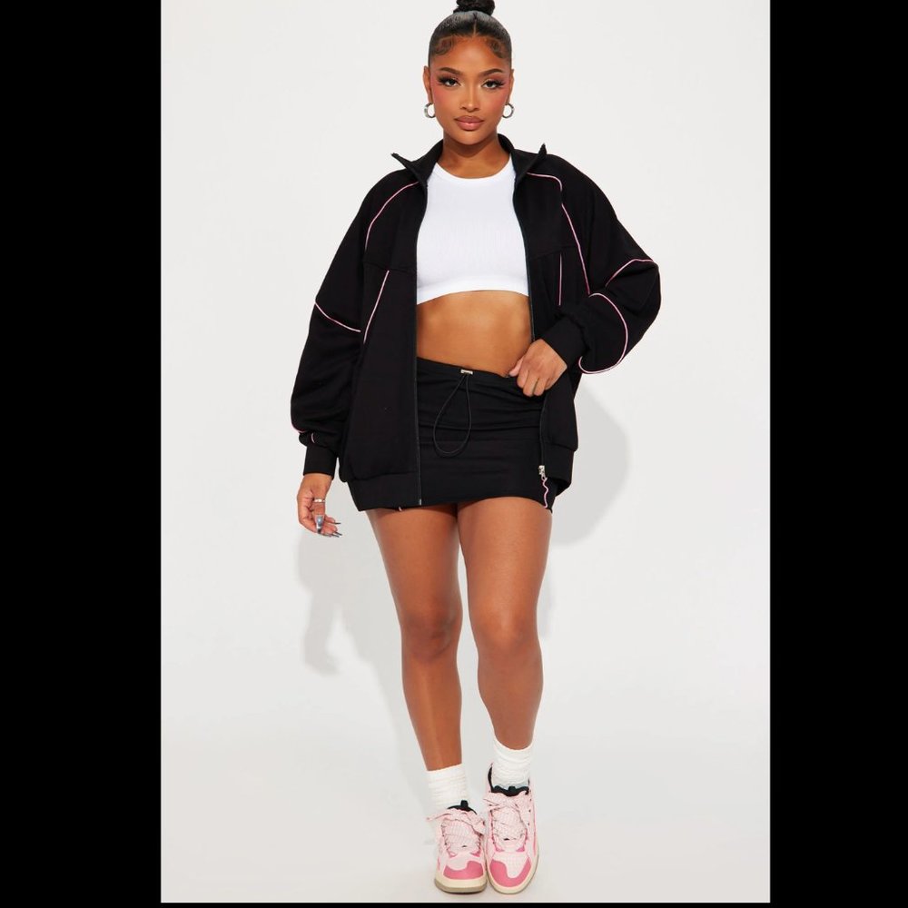 Fashion Nova - Always Devine Skirt Set - Black and Pink - XSmall